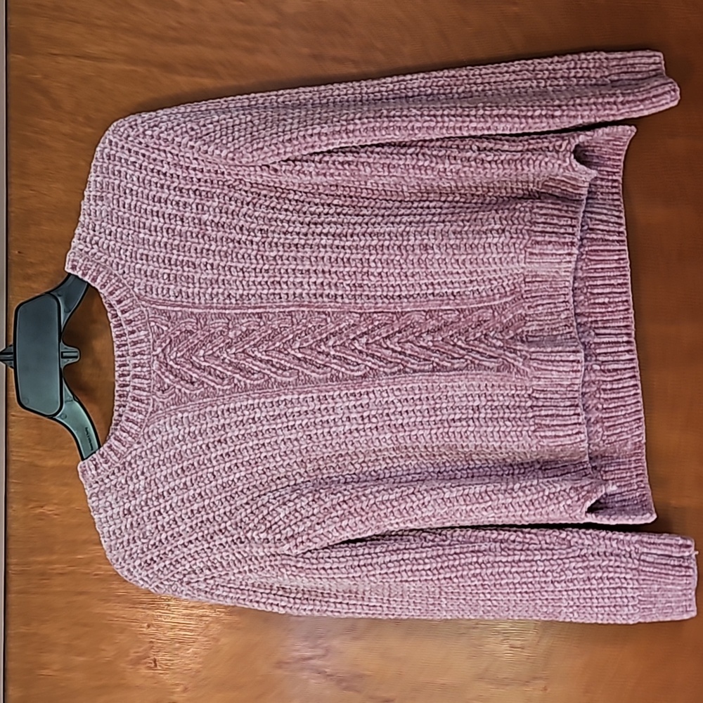 Pink chenille sweater